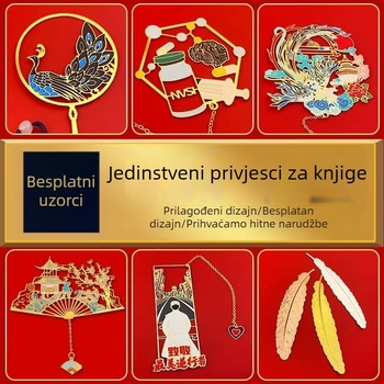 Prilagođeni metalni mesingani knjižni markeri s izrezom i graviranjem logotipa škole ili tvrtke, kulturni i kreativni turistički suveniri, prilagođeni fotografijama