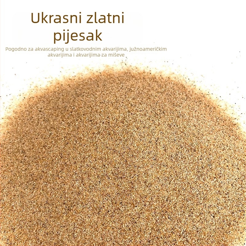 Zlatni riječni pijesak za akvarij – prirodni fini pijesak za podlogu i ukras biljaka u akvariju