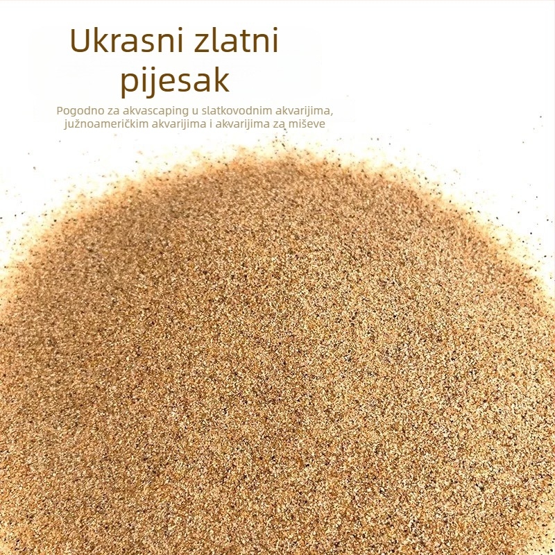 Zlatni riječni pijesak za akvarij – prirodni fini pijesak za podlogu i ukras biljaka u akvariju