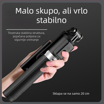 Aishidu D01 Bluetooth selfie stativ, 360° rotacija, prenosni stabilizator za livestreamanje i putne fotografije