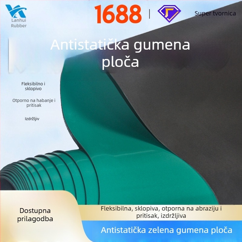 Antistatična podloga za radni stol, RoHS bez halogenih tvari, vodljiva gumena ploča, 2 mm/3 mm