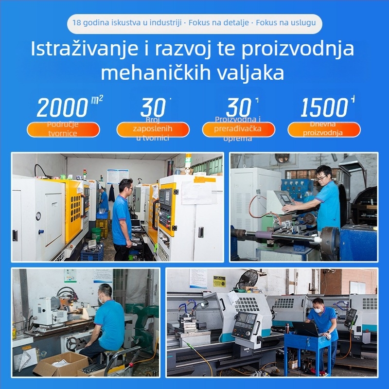 Prilagođeni navojni gumeni valjak, antistatni, otporan na habanje i koroziju, obrađen prema crtežima