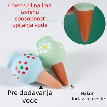 Crveno keramičko kapljično navodnjavanje s točkicama, kompaktno sredstvo za zalijevanje biljaka