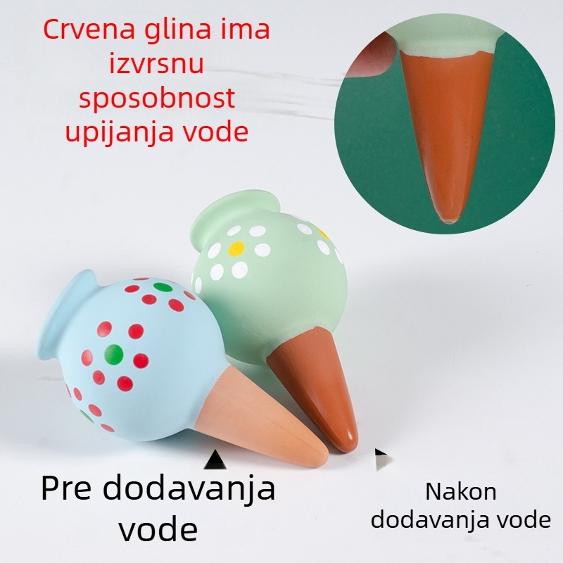 Crveno keramičko kapljično navodnjavanje s točkicama, kompaktno sredstvo za zalijevanje biljaka