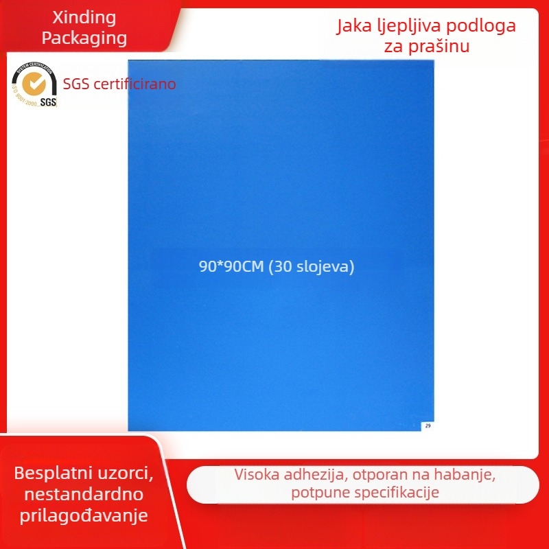 Plavi ljepljivi podložak za prašinu za bezprašnu radionicu, dimenzije 90×90 cm, PE antistatična podna prostirka