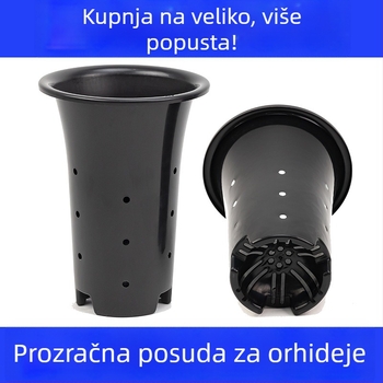 Plastični lonac za orhideje, velik i visok, debele stijene