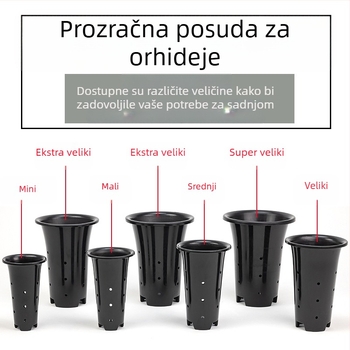 Plastični lonac za orhideje, velik i visok, debele stijene