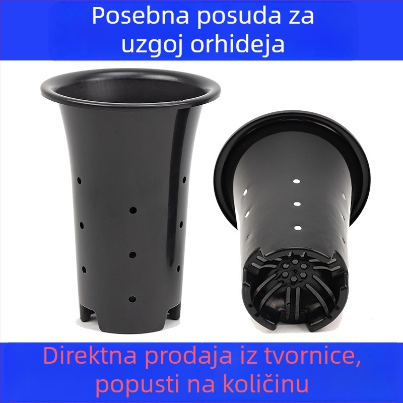 Plastični lonac za orhideje, velik i visok, debele stijene