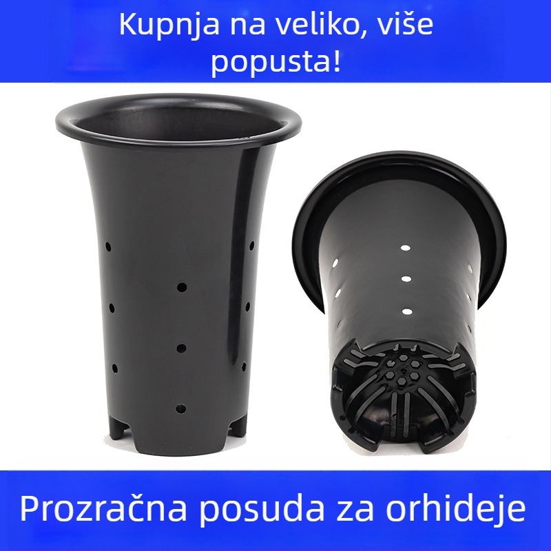 Plastični lonac za orhideje, velik i visok, debele stijene