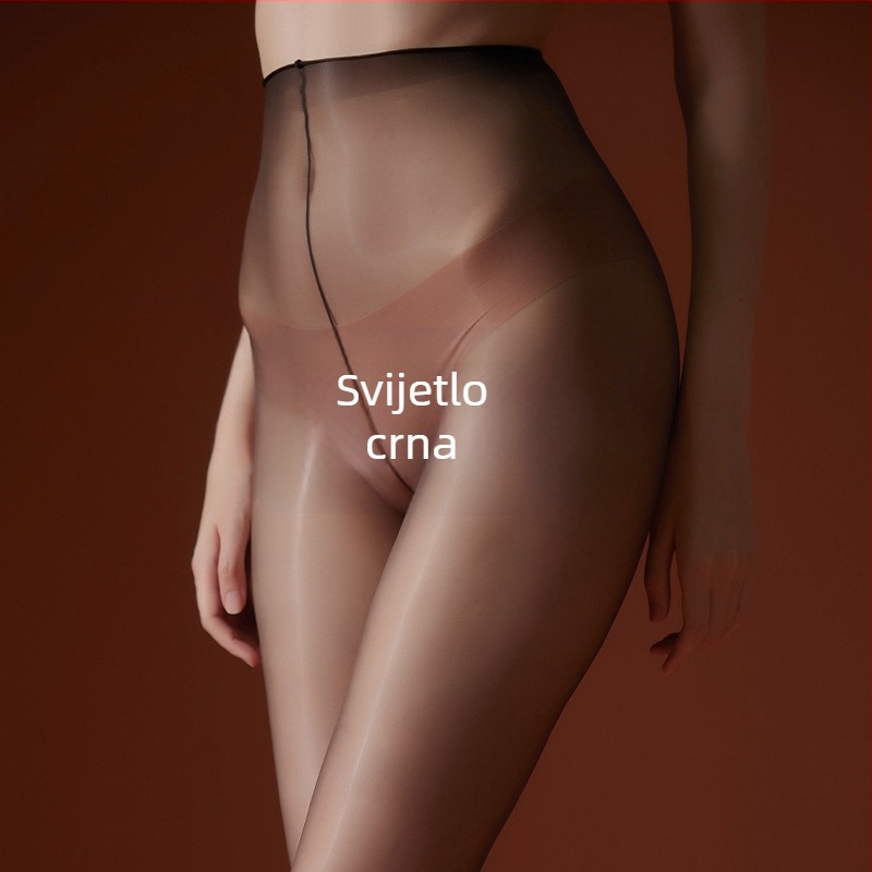 Ultra-tanke, bez elastične trake u struku, sjajne nude pantyhose 5D, visoke gustoće pletenja