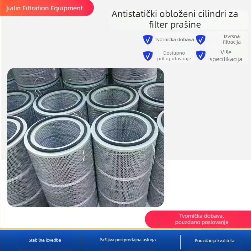 Antistatički premazani filtar prašine, cilindrični hidraulički element filtra, 325×1000