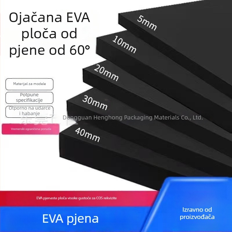 38° Crna antistatčna EVA pjena za zaštitu od udara, podloga za ploče na proizvodnoj liniji s ljepilom na stražnjoj strani