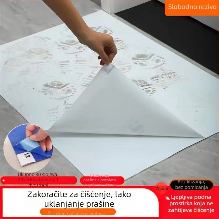 Prilagođeni laboratorijski mat za zaštitu od prašine, plavo-bijeli prozirni, odvojiva ulazna podloga za čiste prostore