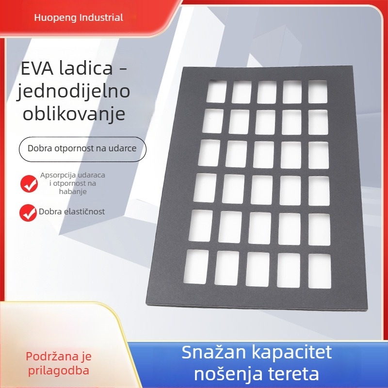 Prilagođena antistatična EVA pločica s nepravilnog oblika ugraviranim tlmičem za šokove i podlogom od pjene za pakiranje