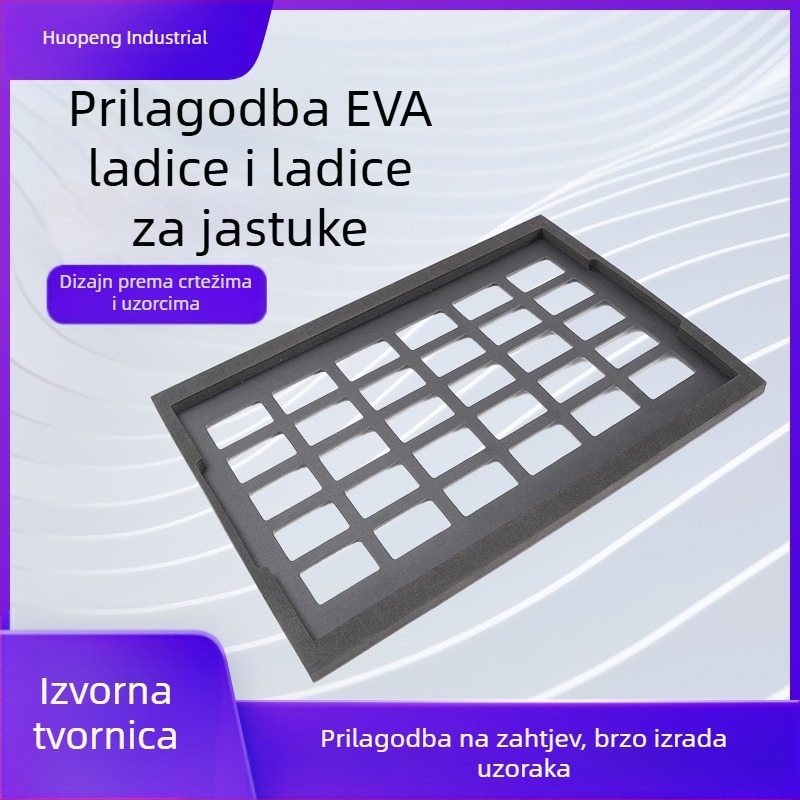 Prilagođena antistatična EVA pločica s nepravilnog oblika ugraviranim tlmičem za šokove i podlogom od pjene za pakiranje