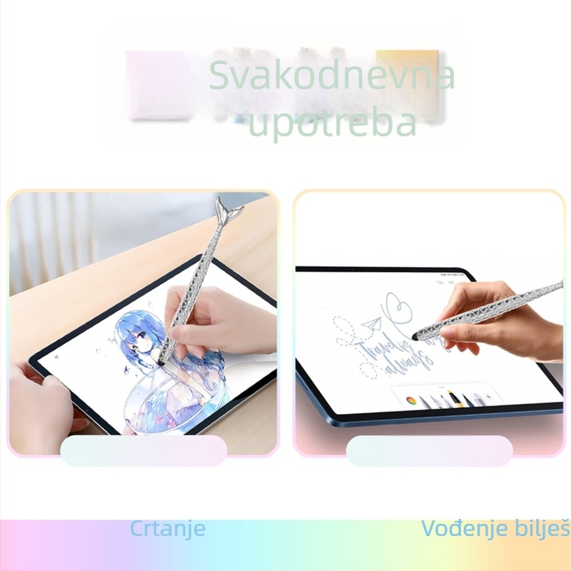 Stylus s ribljim oblikom za dodirni zaslon, za učenike i uredske pisanje, otporan na padove i habanje, kompatibilan s Apple i Huawei uređajima.