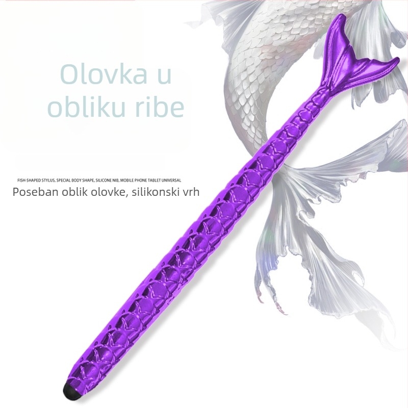 Stylus s ribljim oblikom za dodirni zaslon, za učenike i uredske pisanje, otporan na padove i habanje, kompatibilan s Apple i Huawei uređajima.