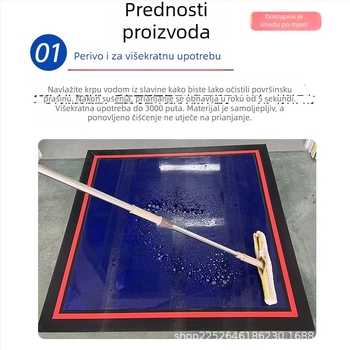 Periv silikon ljepljivi mat za prašinu, za čišćenje potplata cipela i kotača AGV viljuškara, višekratna uporaba.