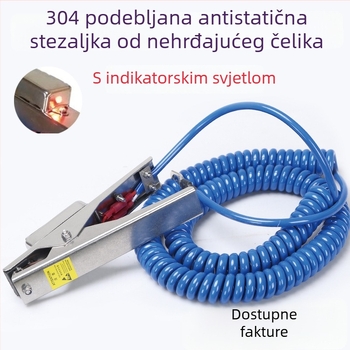 Eksplozijski otporan elektrostatni klips za uzemljenje od nehrđajućeg čelika, sa zvučnim i vizualnim alarmom
