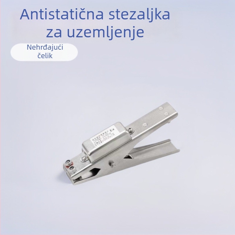 Eksplozijski otporan elektrostatni klips za uzemljenje od nehrđajućeg čelika, sa zvučnim i vizualnim alarmom