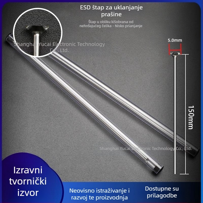 ESD kišobran oblik prst za uklanjanje prašine, nehrđajući čelični štap 150 mm × 5 mm, čistilno ljepilo štapić, antistatičan