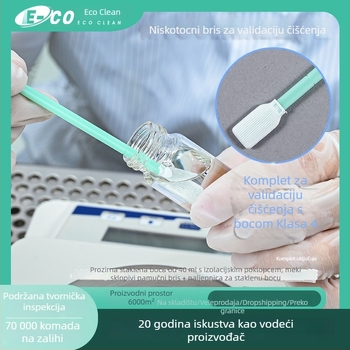 Set tampon za verifikaciju čistoće Low-TOC s prozirnom staklenom bočicom za površinsko uzorkovanje, antistatično