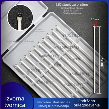 ESD papirnati štapić s okruglom glavom za čišćenje prašine šošovinskog modula, antistatičan, bez prašine