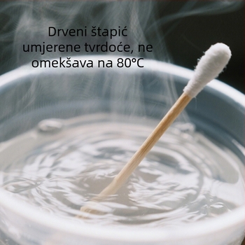 Drveni štapić s pamučnim vrhom, jednokratno, kompatibilan s alkoholnim maramicama za čišćenje elektroničkih dijelova