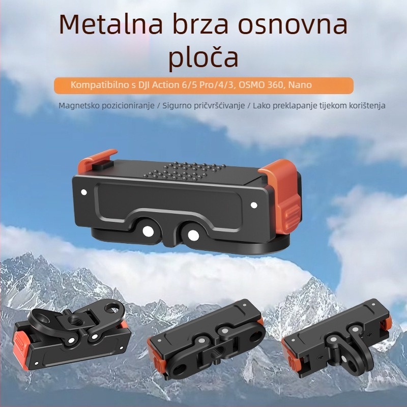 Magnetna baza s brzim otpuštanjem od aluminijske legure za Action6 i Osmo sportske kamere