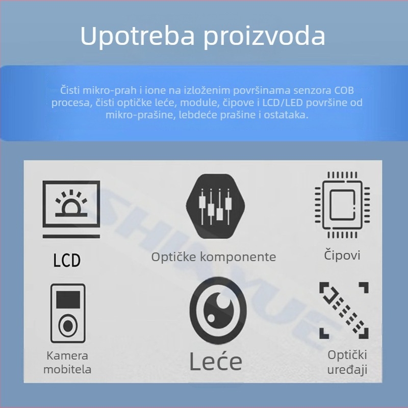 Čistač leća s bezprašnom papirnom šipkom i ABS jezgrom; uklanjanje prašine s čipova, bez silikona, ESD siguran alat.