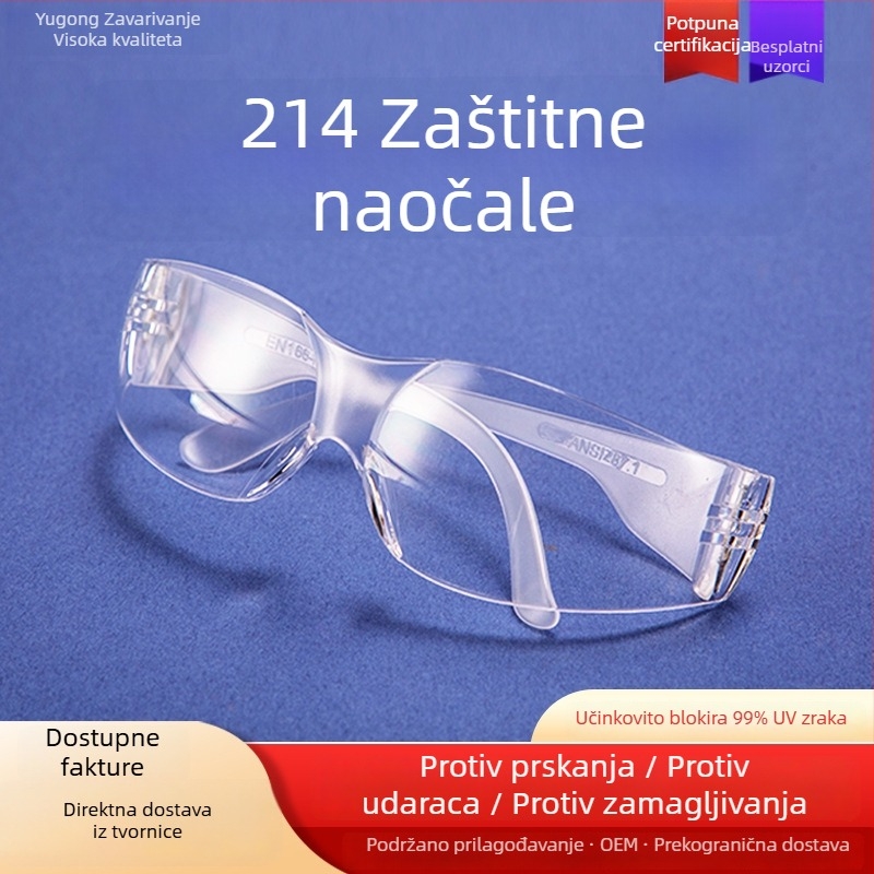 Zaštitne naočale za zavarivanje, prozirne, otporne na udarce za industrijsko brušenje