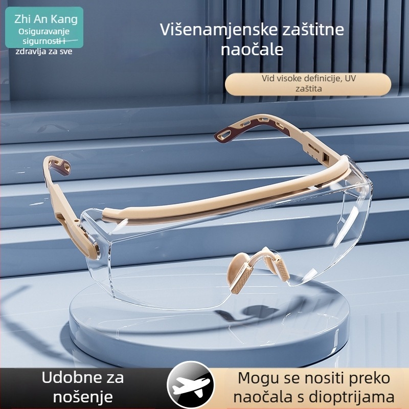 Industrijske zaštitne naočale s prozirnim štitom za lice, zaštita od prskanja i epidemije, anti-fog laboratorijske naočale