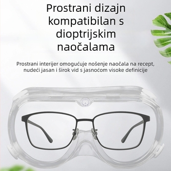 Polikarbonatne zaštitne naočale s anti-fog, elastičnim remenom, širokim vidnim poljem, zaštita od prskanja, prašine i pijeska
