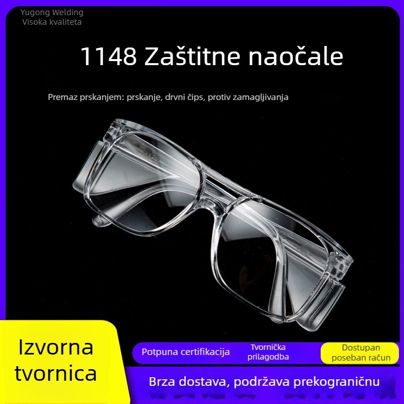 Zaštitne naočale model 1148 – otpornost na prskanje, otporne na udarce, protiv zamagljivanja, zaštita od insekata i peluda, prozirne