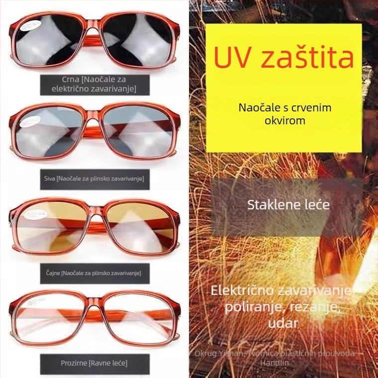 Naočale za zavarivanje s UV zaštitom, zaštita od prskanja i odsjaja