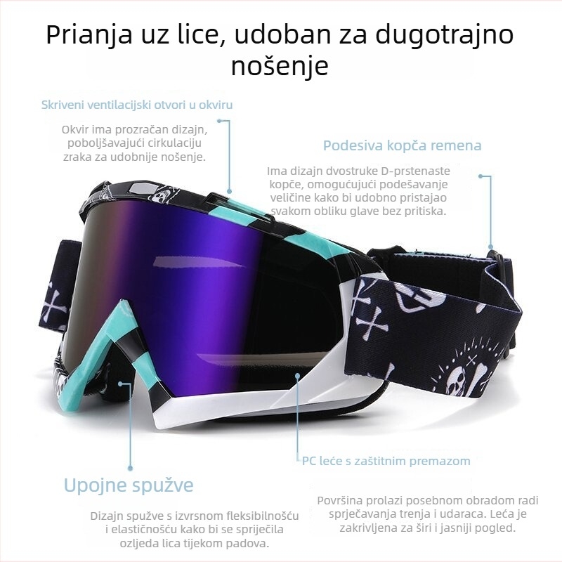 Odrasle antifog skijaške naočale za alpinizam, utrke i motocikle – prašinu otporne