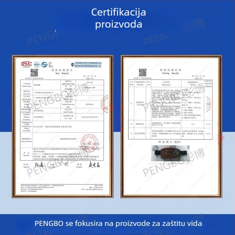 Zaštitne naočale za gašenje požara s toplinskom izolacijom i otpornošću na plamen, prašinu i vjetar, protiv zamagljivanja i dima