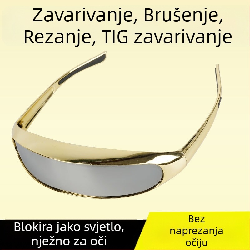 Zaštitne naočale za zavarivanje s protivsjajem i zaštitom od prskanja za zavarivanje MIG/MAG i TIG, polikarbonatne leće, crne