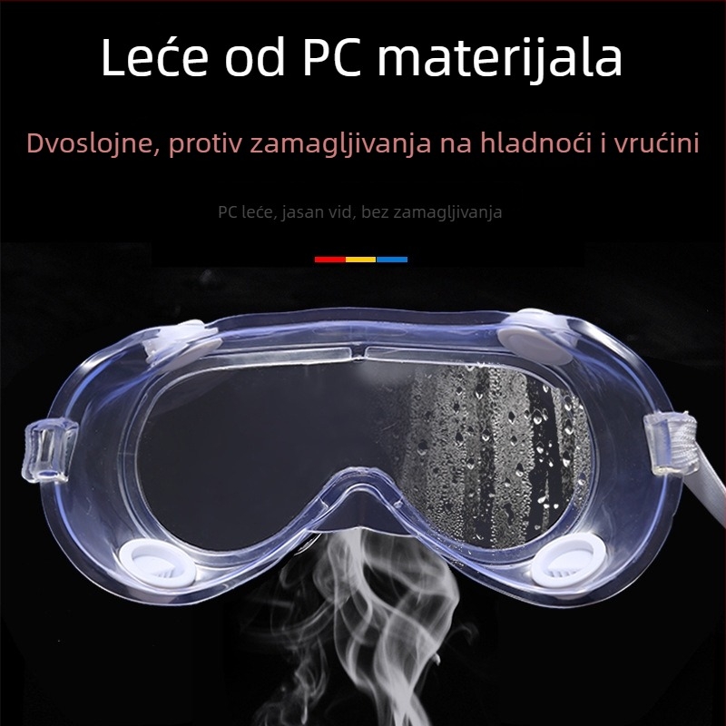 Naočale za biciklizam s anti-zamagljivanjem, otporne na vjetar, prozračne, otporne na udarce, zaštita od prskanja, proziran polikarbonatni okvir, mekani rub