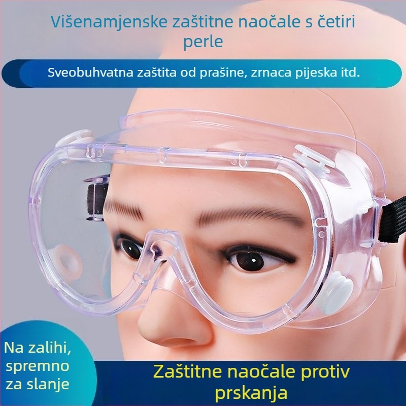 Gusteau Prozirne potpuno zatvorene zaštitne naočale, unisex, zaštita od prašine, magljenja, prskanja, vjetra, za brušenje i vožnju biciklom