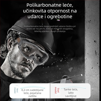 Potpuno zatvorene zaštitne naočale za industrijsko rezanje i brušenje — zaštita od prašine, magljenja, prskanja i pijeska