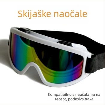 Vanjske skijaške i biciklističke naočale otporne na vjetar, prašinu i udarce, s ugrađenim lećama, zaštita od snježnog zasljepljenja