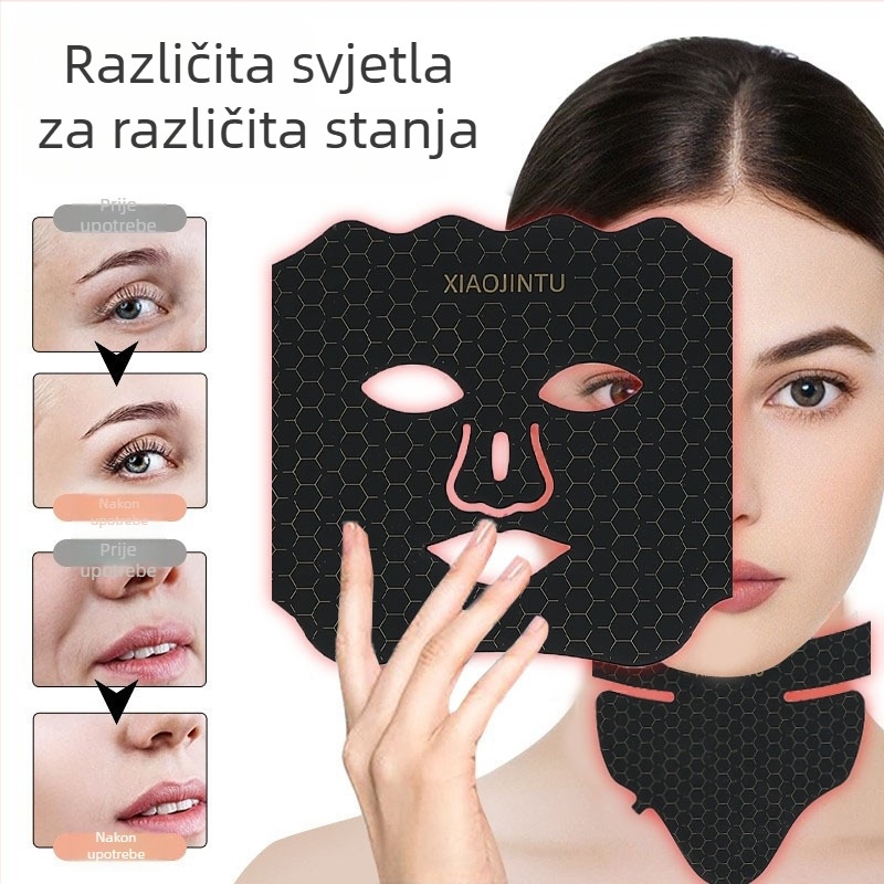 Silikonska maska za vrat s LED fotonskim tretmanom u sedam boja, za kućnu upotrebu — smanjenje akni i posvjetljenje kože