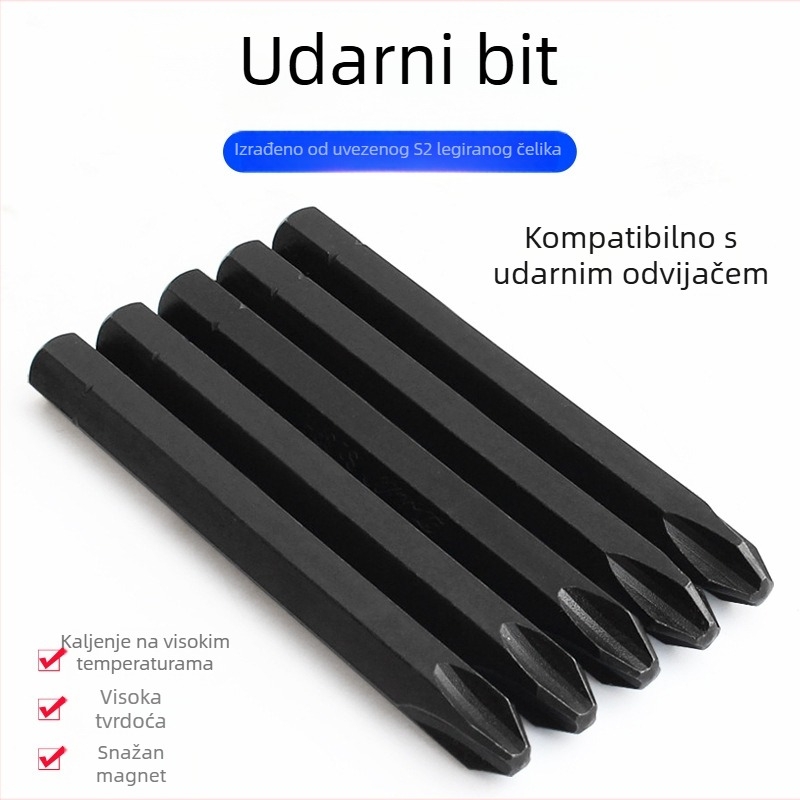 Yonai set bitova za udarni odvijač – S2 alatni čelik, magnetski, križni PH1 PH2 PH3 i ravni bit, pneumatski