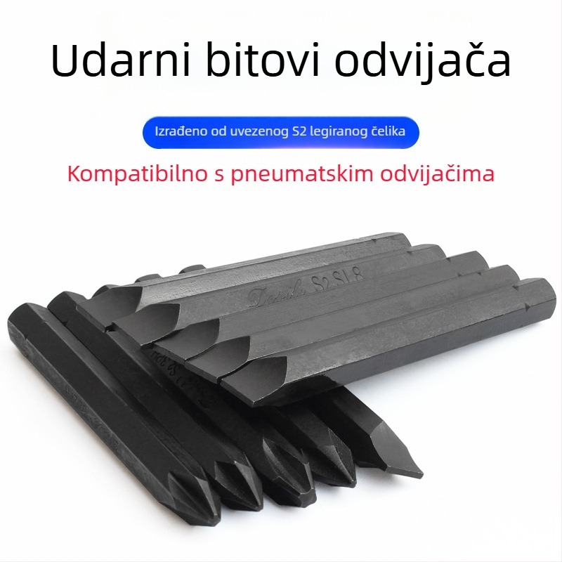 Yonai set bitova za udarni odvijač – S2 alatni čelik, magnetski, križni PH1 PH2 PH3 i ravni bit, pneumatski