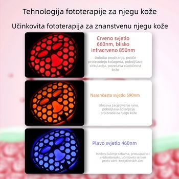 Kućni uređaj za fotonsko pomlađivanje kože s crvenim i plavim LED svjetlom, maska za lice za LED terapiju