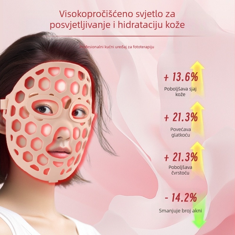 Kućni uređaj za fotonsko pomlađivanje kože s crvenim i plavim LED svjetlom, maska za lice za LED terapiju