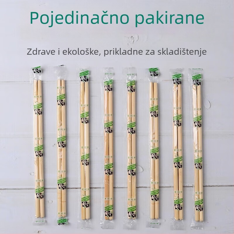 Jednokratne bambus štapići za jelo, pakiranje 100 kom., za restorane i kućnu upotrebu, higijenski i praktični