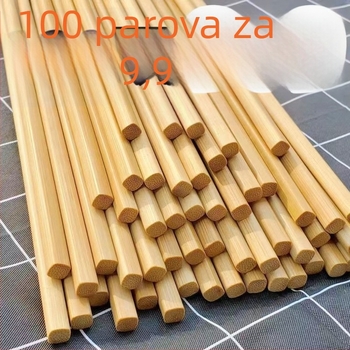 Bambusovi štapići za jelo bez voska i boje, od Nan bambusa, otporni na plijesan, protuklizni, otporni na visoke temperature, kineskog stila, za kućnu upotrebu