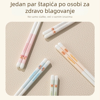 Melamin štapići za jelo za kućnu upotrebu, otporni na visoke temperature, slatkog dizajna visoke kvalitete, antibakterijski i otporni na plijesan, za osobnu upotrebu